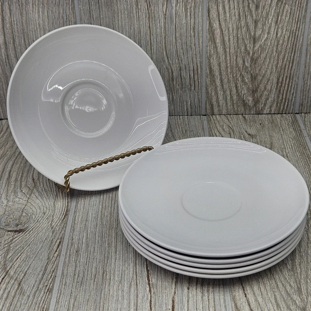 Centura by Corning Corelle White Coupe Discontinued Saucer Set of 6 Vintage MCM